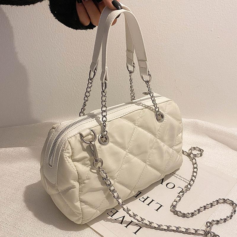 

Lattice Square Tote bag 2021 New High quality PU Leather Women's Designer Handbag High capacity Chain Shoulder Messenger Bag, Black