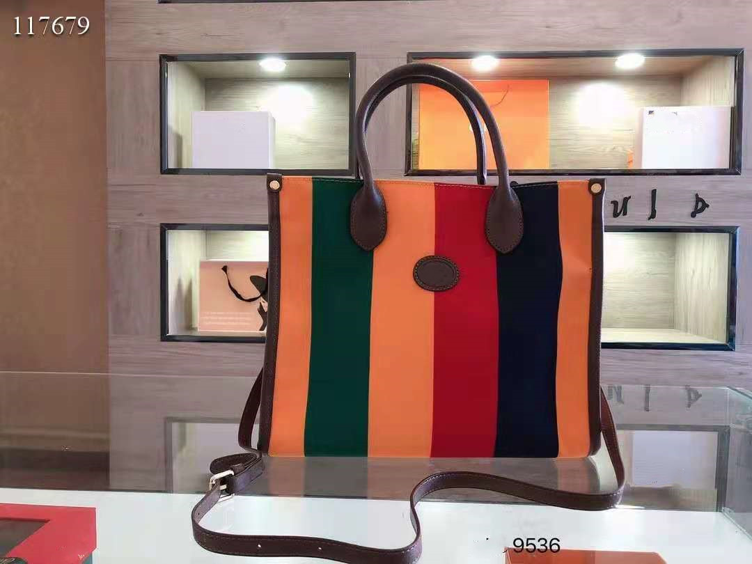 

Designer Shoulder Bag women's canvas stripe shopping bag