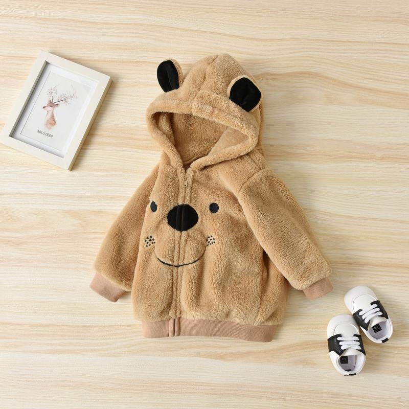 

Jackets Baby Warm Spring/Autumn Coat For Borns Cute Cartoon Bear Hoodie Thicken Top Clothes 0-2Y Boy/Girl Jacket Milamiya, Brown