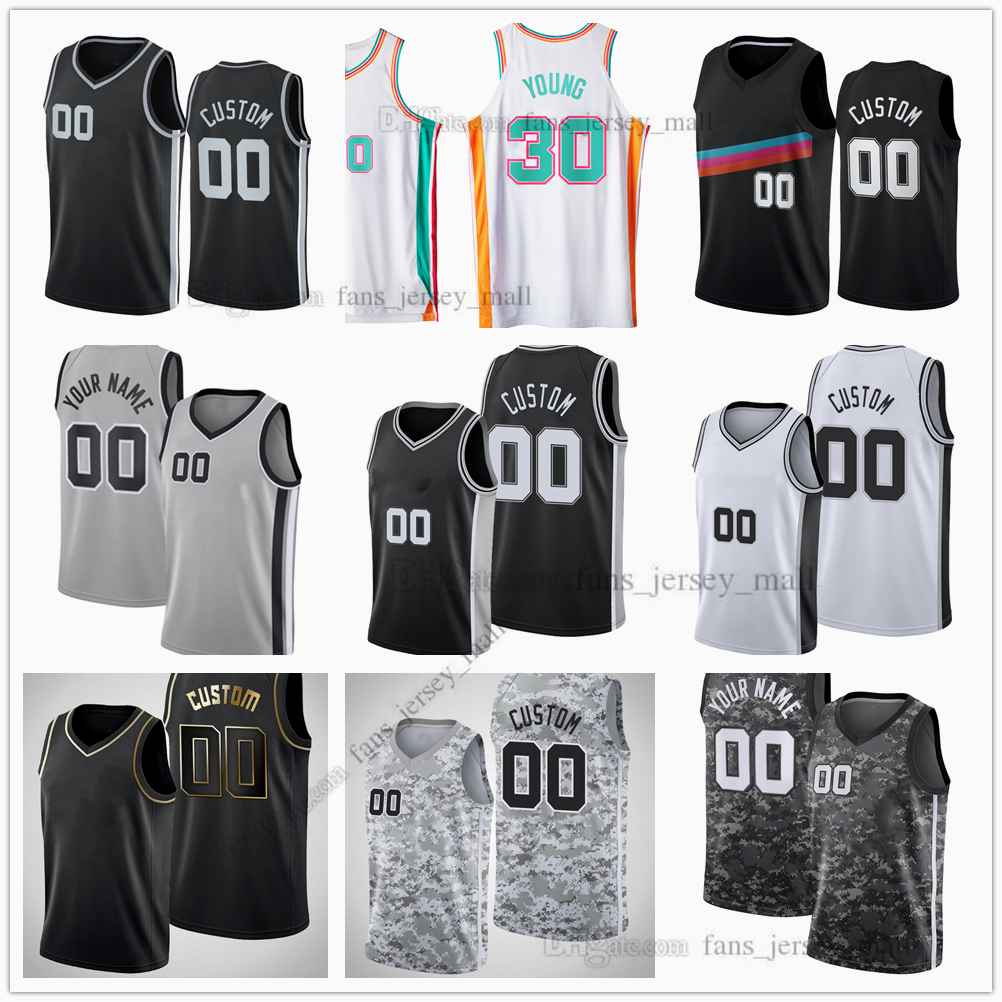 

Custom Printed 75th City Basketball Jerseys White Murray 4 McDermott 5 Young Poeltl Collins Vassell Primo Walker Forbes Johnson Eubanks Landale Cacok Devontae