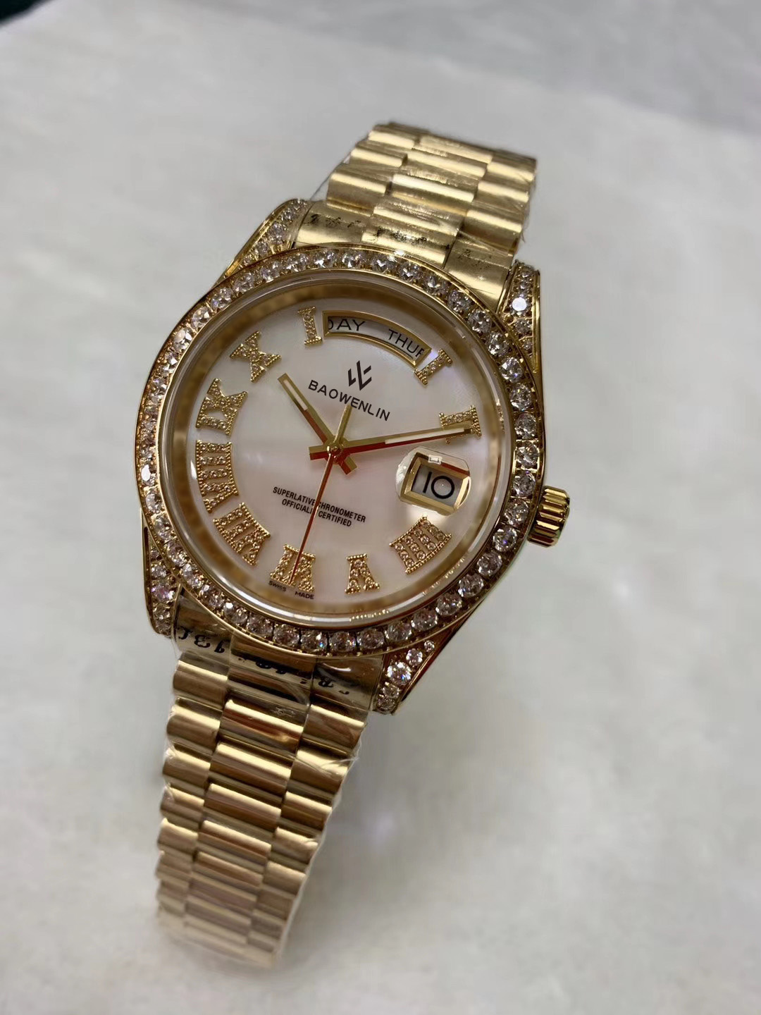 

Fashion diamond watch all gold platinum luxury design high end quality men's automatic mechanical waterproof material stainless steel sapphire 41mm wholesale, Tool