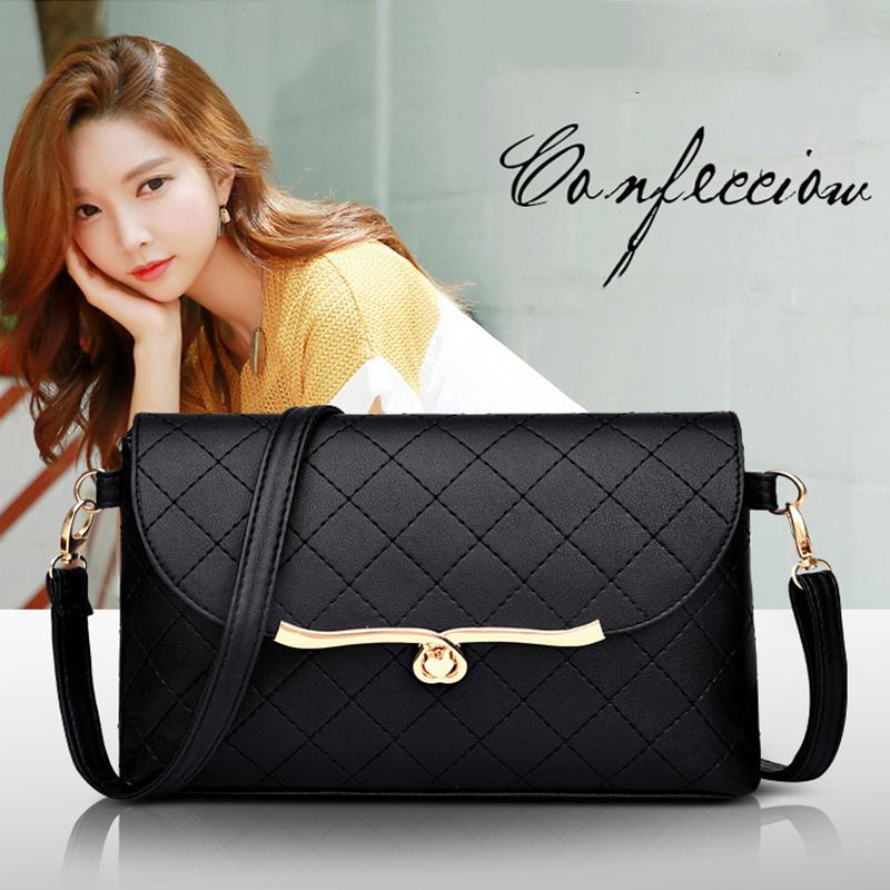 

2021 Fashion Elegant Peach Heart Lock Multifunctional Buckle Women Slung Casual Embroidery Thread Square PU Luxury Shoulder Bags, Black