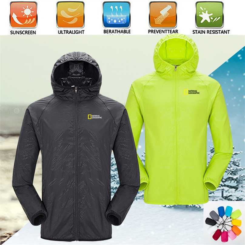 

Men Women Waterproof jacket Sun Protection Clothing Fishing Hunting Discover Clothes Quick Dry Skin Windbreaker National 211217, Orange