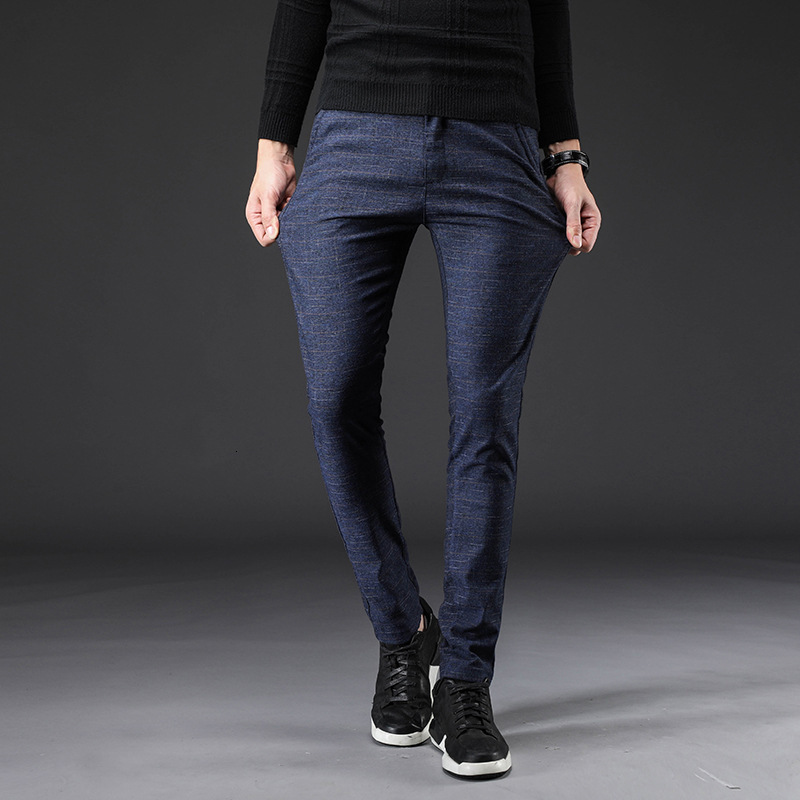 

2021 New Brand Men Pencil Pants Casual Mens Business Trousers Classics Mid Weight Straight Full Length Breathing Pant Linen Cotton Lj6z, Black