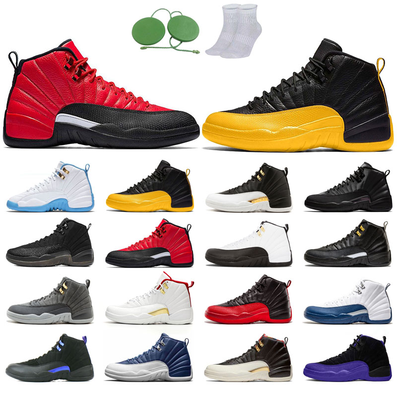 

12s man basketball shoes winterized wings University Gold Blue the master reverse flu game o-black Michigan gym red gamma french FIBA Dark grey concord CNY Nice, Black purple