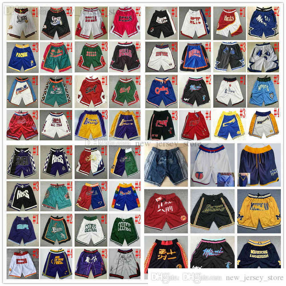 

Team Stitched JUST DON Basketball Pocket Retro Shorts Top Quality JustDon Hip Pop Pant With Pockets Zipper Sweatpants Baseball Short Digital Print Man S-XXL, Digital print pocket