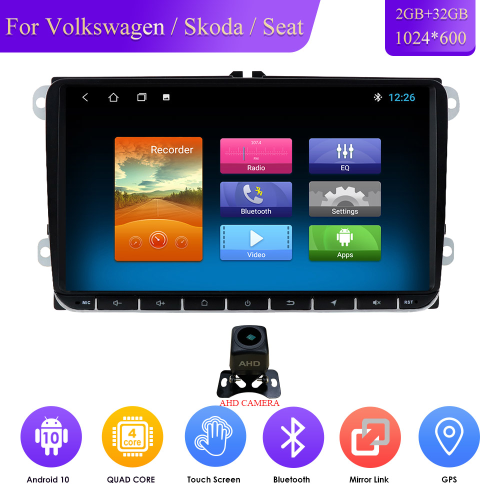 

Car Multimedia player Android 10 GPS 2 Din Car Autoradio Radio For VW/Volkswagen/Golf/Polo/Passat/b7/b6/SEAT/leon/Skoda Mic SWC