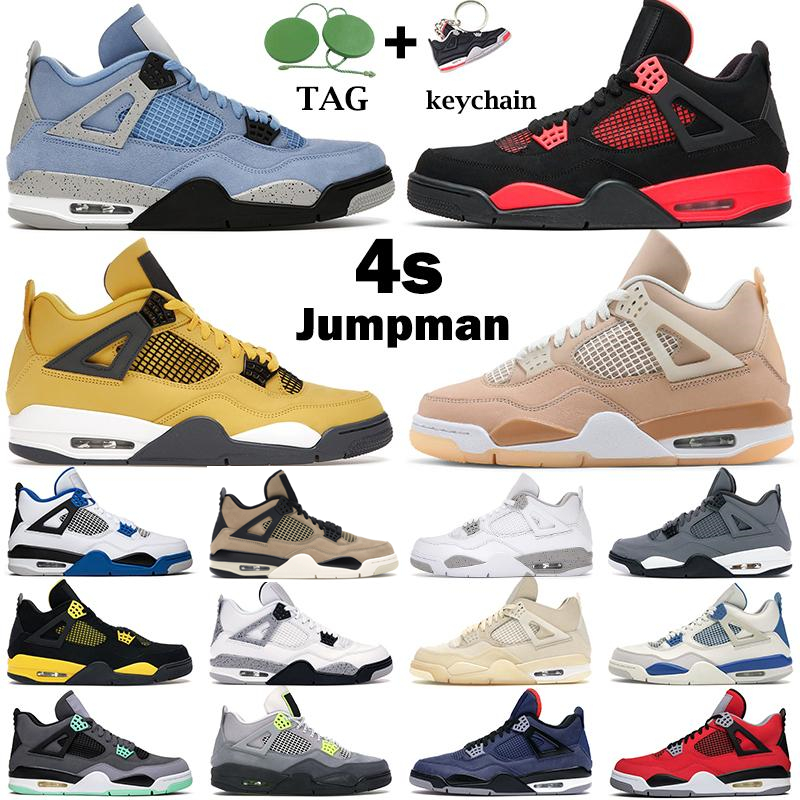 

high quality men women basketball shoes jumpman 4s 4 Shimmer Red Thunder Desert Moss Taupe Haze University Blue White Oreo Black Bred mens trainers sports sneakers, #24