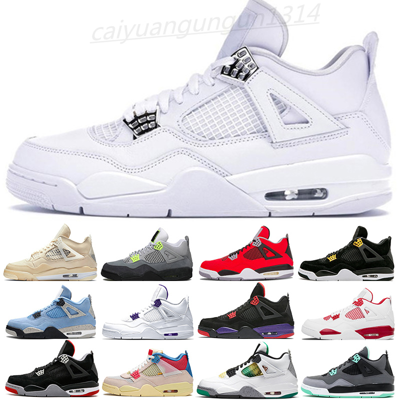 

2022 Bred White Basketbal Shoes Cement 4 4s What The Cactus Jack Cool Grey Mens FIBA Denim Blue Raptors Men Sports Sneakers M33, #28