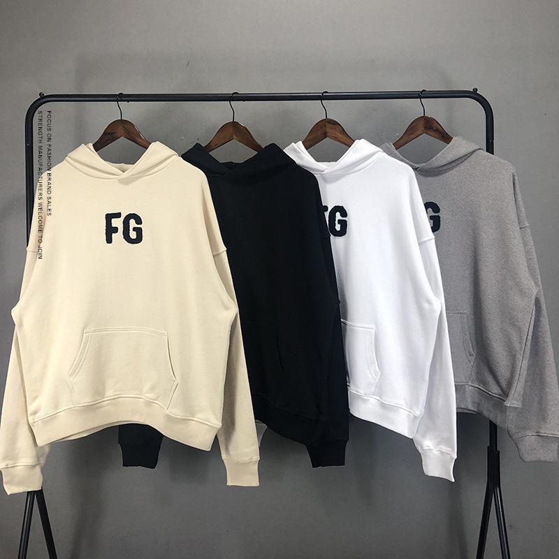 

2021 Fog Essentials Fg Letter Printed Women Sweatshirt Hip Hop Big Men Katoen Hoodie Trui, Black
