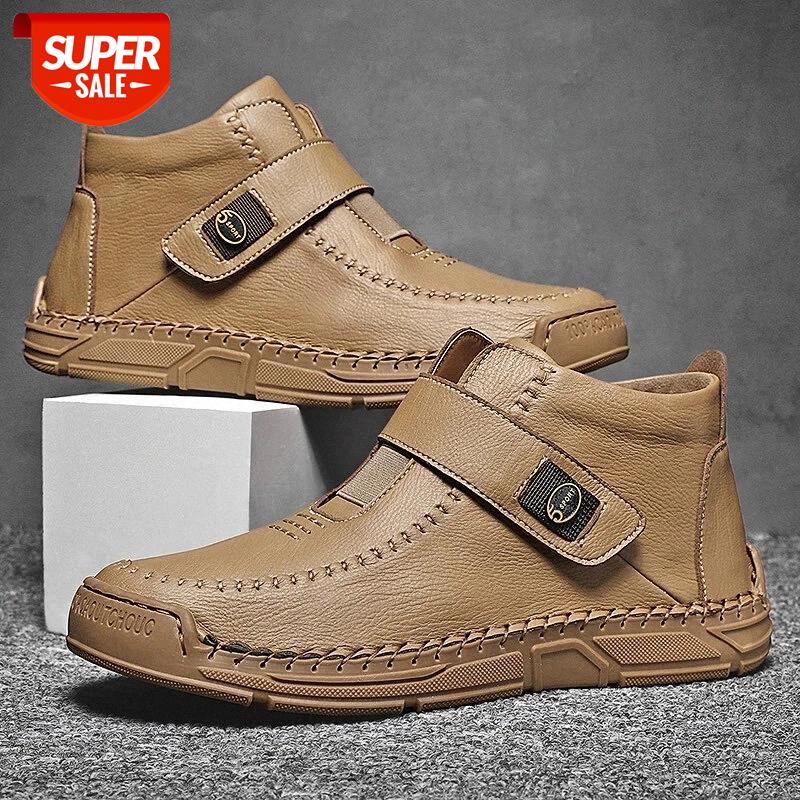 

2020 Shoes Men Ankle Boots High Top Leather Men's Shoes Outdoor Fashion Retro Sneakers Light Casual Flats Boots Men Big Size 48 #1K8w