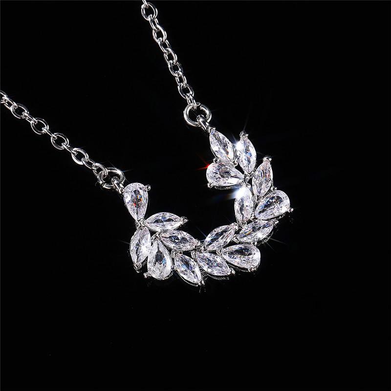

Pendant Necklaces CAOSHI Fashionable Girls Silver Color Necklace Paved Dazzling Marquise Shape Cubic Zirconia Statement Jewelry For Women