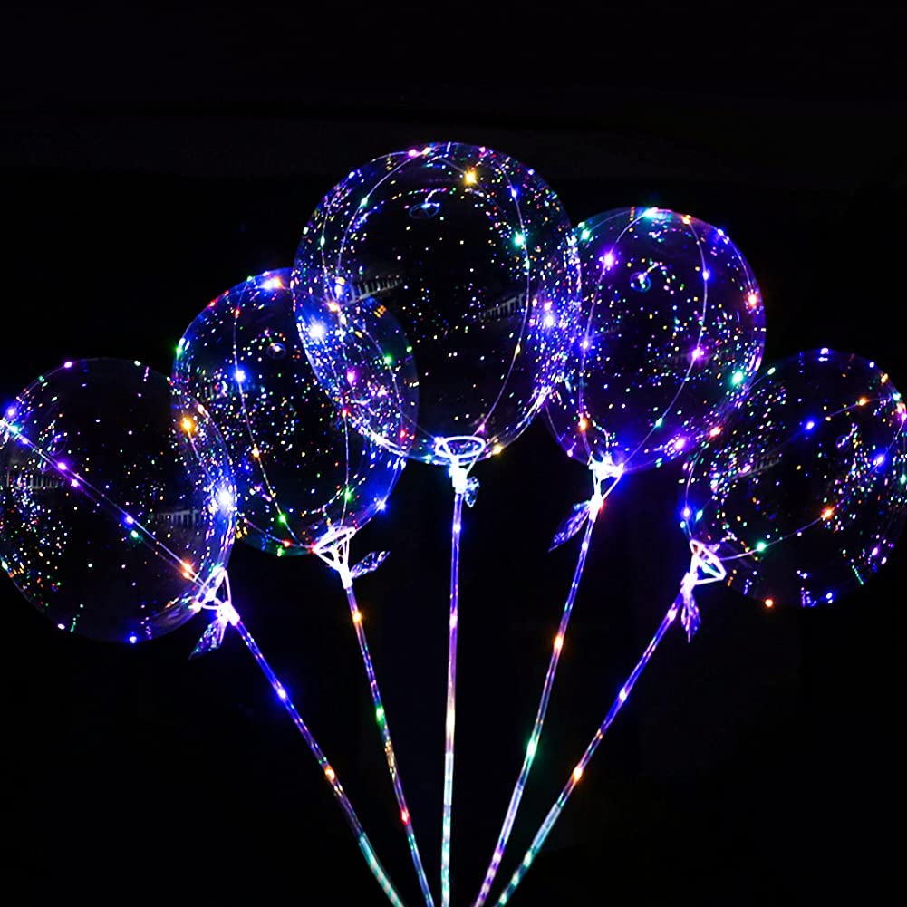 

Handle Led Balloon With Sticks Luminous Transparent Helium Bobo Ballons Wedding Birthday Party Decorations Kid LED Light Balloon
