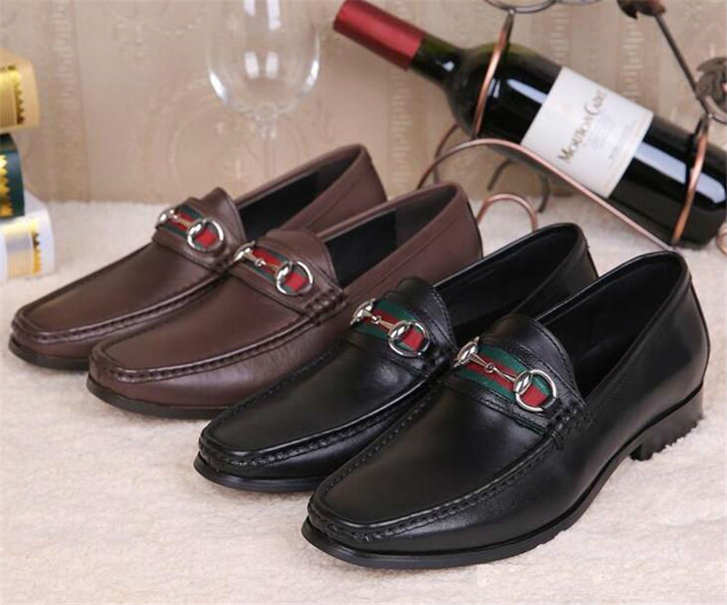 

Luxury Brand Men Dress Shoes Flat Casual Shoe High Quality Business Office Oxfords Genuine Leather Designers Metal Buckle Suede Lazy Loafers Size38-44