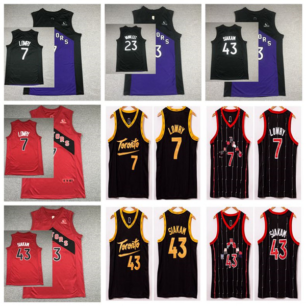

Toronto Raptors NCAA Men Pascal 43 Siakam Kyle 7 lowry Basketball Jerseys Fred 23 VanVleet City 2021 edition Jersey purple Red Black, Black;red