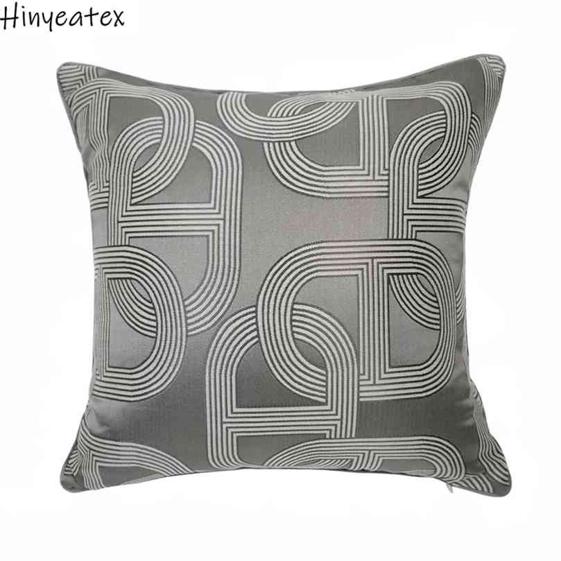 

Contemporary Geometry Dark Grey Chain Ellipse Sofa Chair Designer Pipping throw Cushion Cover Decor Home Pillow Case 45x45cm 210907
