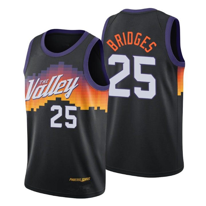 

MEN Sun mikal bridges #25 2020-21 City Icon Statement basketball Jersey, Black;red