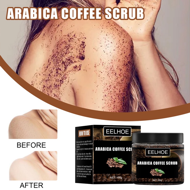 

100g Arabica Coffee Body Scrub Cream Facial Dead Remove Skin Care Sea Salt For Exfoliating Moisturizing Anti Dry Treatment 1387