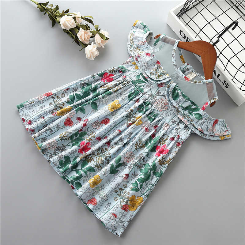 

0-6 years High quality girl dress summer fashion casual flower kid children formal party birthday princess 210615, White