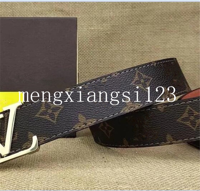 

3.8CM-3.4CM-2.0CM Mens Belts Designer Luxury Belt Leather Business Womens Big Gold Buckle with Box, Black;brown