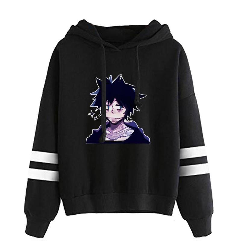 

Men's Hoodies & Sweatshirts Dabi Print Hoodie My Hero Academia Spring Autumn Korean Tide Hooded Loose Anime Clothes Streetwear Pullovers, Black