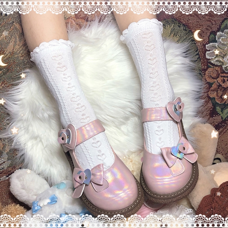 

Student of the Teen School Pretty Girl Lolita Kawaii Bowknot Cosplay Sweet Japanese Flat Heel Platform Beautiful Loli Shoes 66vf, 16