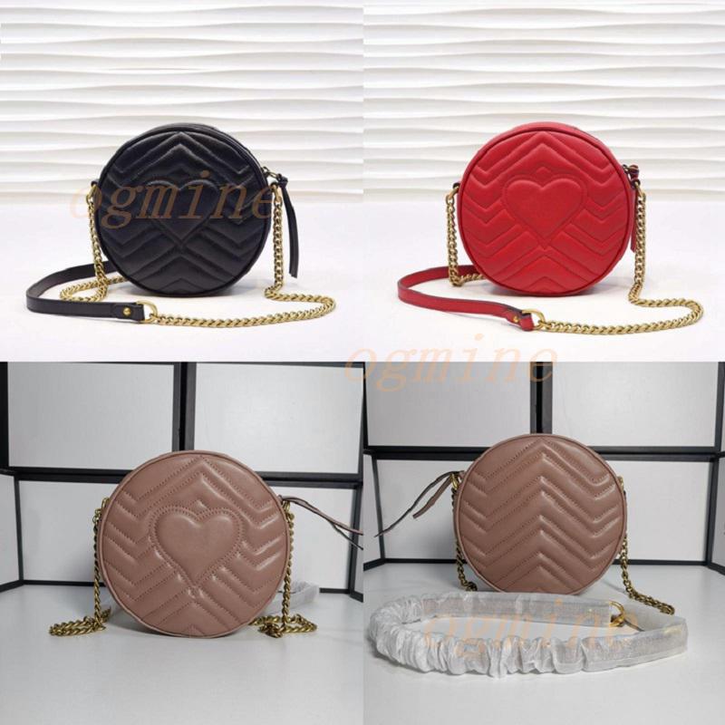 

Mini Round Genuine Bag Bags Shoulder Brand Leather Crossbody Women Handbags Bags Totes Fashion Boutique Girls Chain Dicky 0750 Newbag, Red