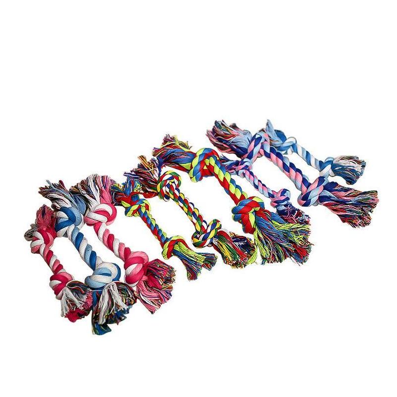 

Pets Dog Cotton Chews Knot Toys Colorful Durable Braided Bone Rope 18cm Funny Dog Ca jllbgD insyard