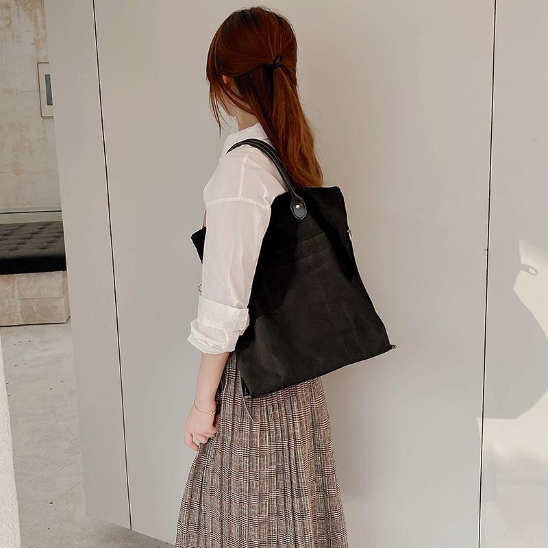 

Fashion Women Bag Hasp Handbag Quality Canvas Shoulder Bag For Women 2021 Ladies Shopping Tote Bolsa Feminina Bolso Mujer, Black