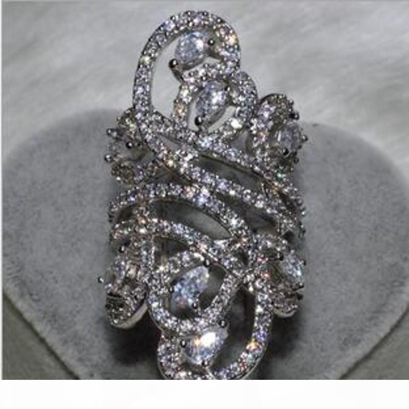 

Victoria Wieck Luxury Wide Jewelry 925 Sterling Silver White Topaz Simulated Diamond Gemstones CZ Flower Wedding Women Band Giift Size 5-11, Slivery;golden