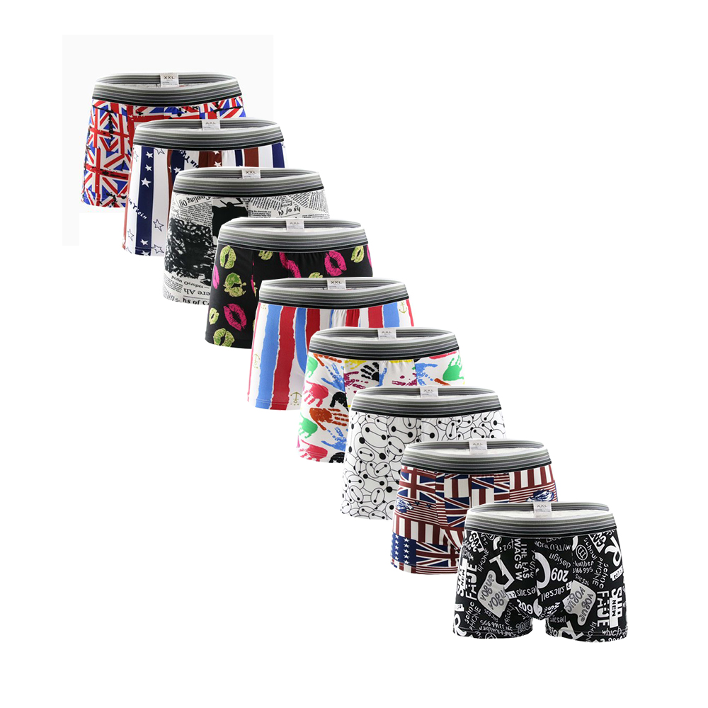 

10pcs Mens underwear Personality cartoon Men Underpants Boxers Home Underpants Boy Comfortable Boxer Soft Breathable Underwear, Multi-color