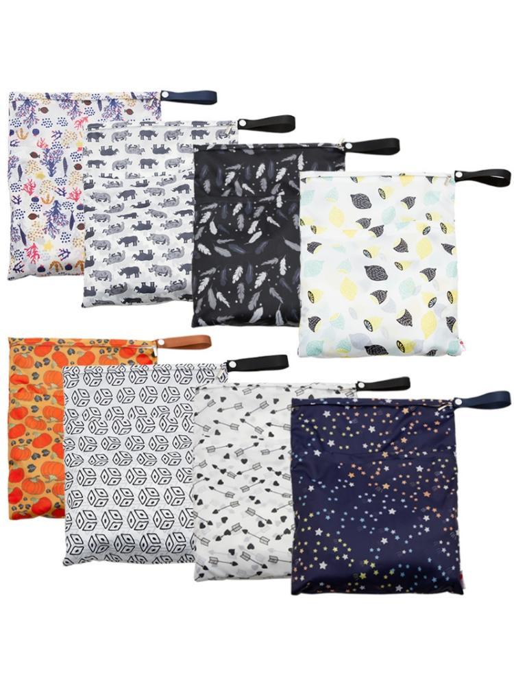 

Cloth Diapers Waterproof Reusable Wet Bag Printed Pocket Nappy Bags PUL Travel Diaper