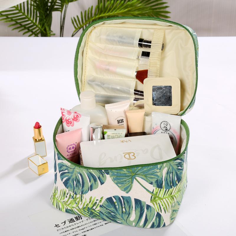 

Portable Travel Cosmetics Bag Canvas Make Up Cases Large Capacity Zipper Organizer Storage Pouch Toiletry Bath Bags