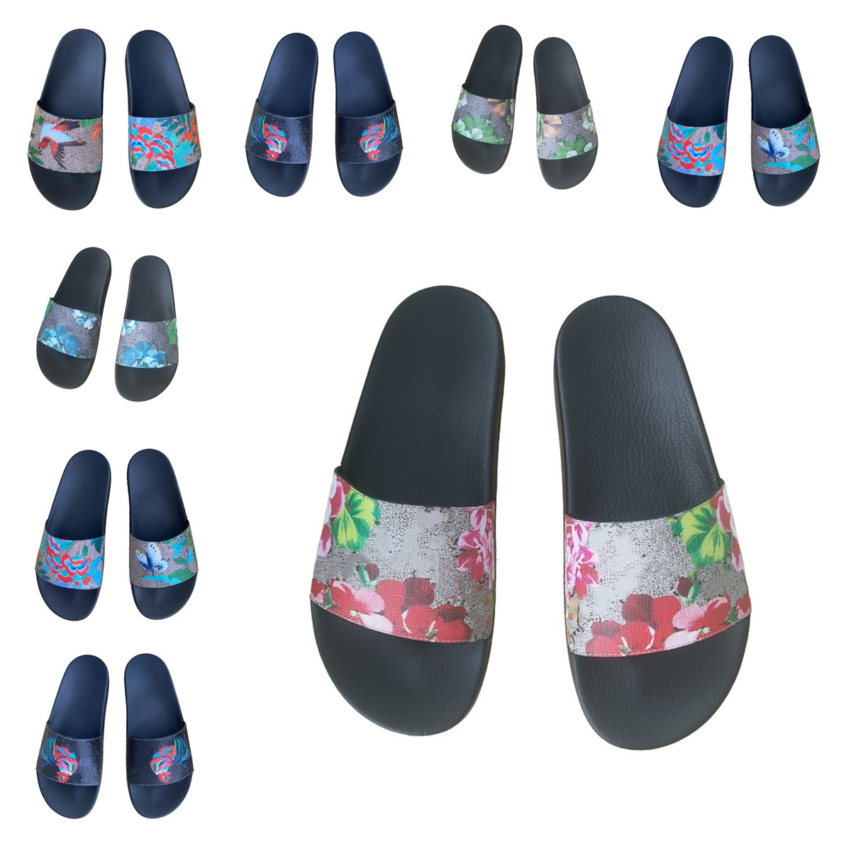 

With Box Mens Womens Designer Rubber Slipper Slides Sandals Bathroom Home Shoes Summer Beach Outdoor Cool Slippers Fashion Lady Slide Flat Flip Flops size 35-46 EUR, Only a opp a box;without shoes