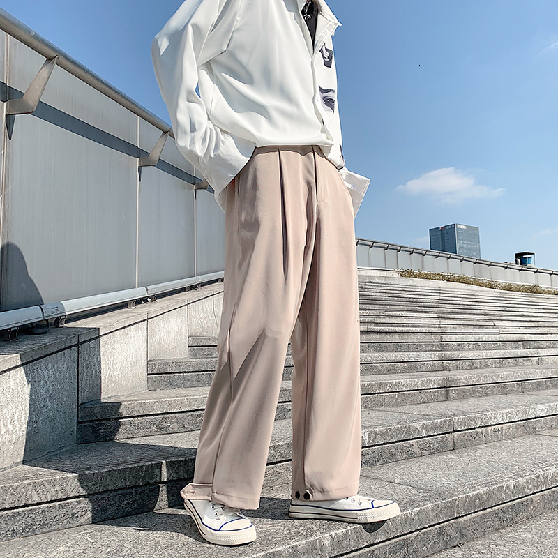 

2021 New Men's Business Cotton Trousers Straight Fit Casual Silk Formal Loose Black/khaki Color High-quality Suit Pants -2xl Rykz