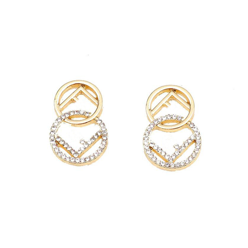 

Top Quality Women Brand Earrings Designers Letters Ear Stud 18K Gold Plated Crystal Geometry Earring for Wedding Party Jewerlry Accessories ER0035-ER0036