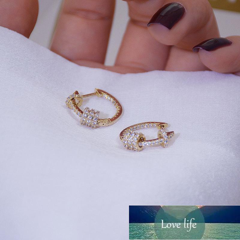 

Vintage Elegant 14k Real Gold Jewelry Irregular Hoop Earrings For Women S925 Silver Needle Stud High Quality Zirconia Party & Huggie Factory price expert design