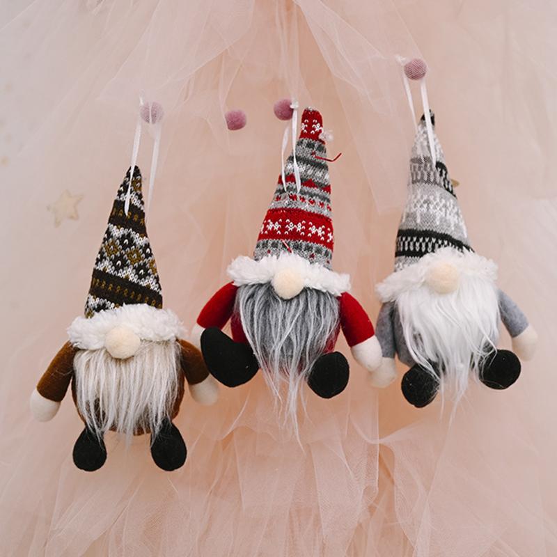 

Christmas Decorations Creative Faceless Doll Knitted Hat Hanging For Home Ornament Xmas Happy Year 2021 Noel Navidad