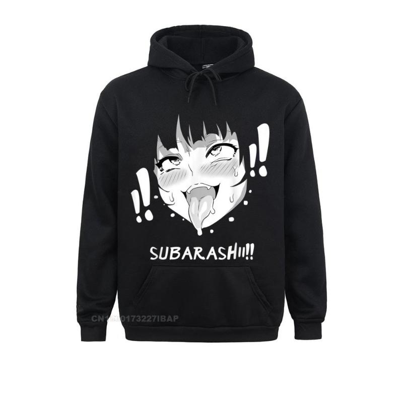 

Men' Hoodies & Sweatshirts Face Shirt Anime Manga Hentai Girl Subarashii Funky Street Men Hip Hop Clothes YEAR DAY, Black