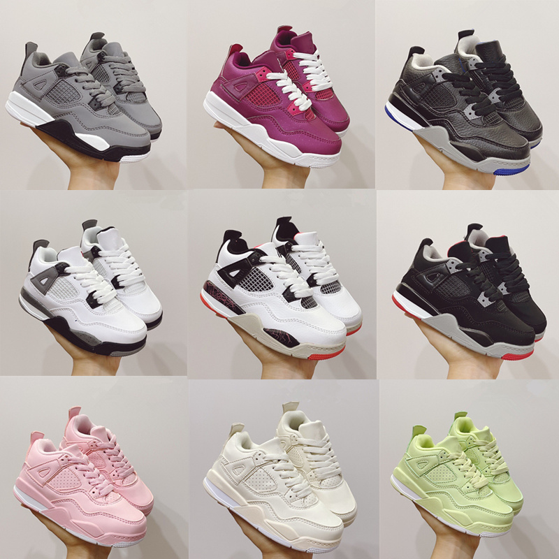 

2021 Kids Basketball Shoes Children Toddler Sports Red Chicago 4s Boy Girls oy Girl Melody Mid Tie-Dye Sneakers size 22-35, As photo