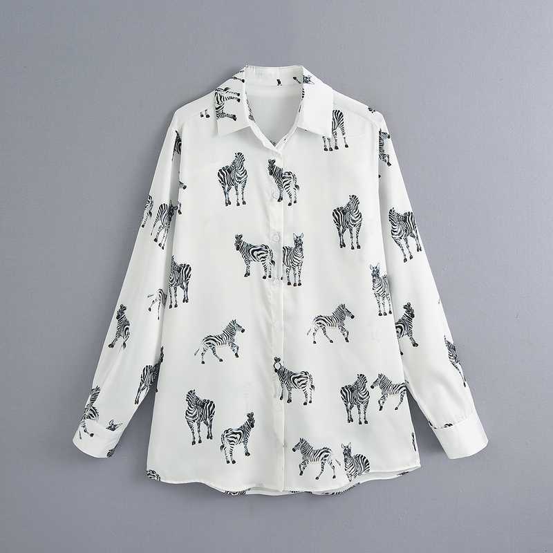 

Loose Women Shirt Blouse Autumn Fashion Animal Prints Shirt Long Sleeve Plus Size Lady Casual Blouse Top 210602, Green