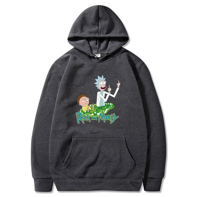 

Men's Hoodies & Sweatshirts 2022 Autumn Winter Fashion Hip Hop Funny Anime Cartoon Print Casual Men Women Plus Fleece Clothing S-3XL, Black