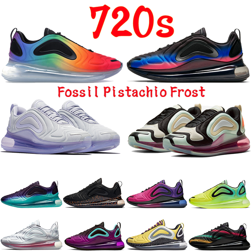 

High quality 720s Fossil Pistachio Frost running shoes sea forest Carbon Grey Black Neon Streaks Hot Lava oreo nightshade men women sneakers sports trainers, Bubble wrap packaging