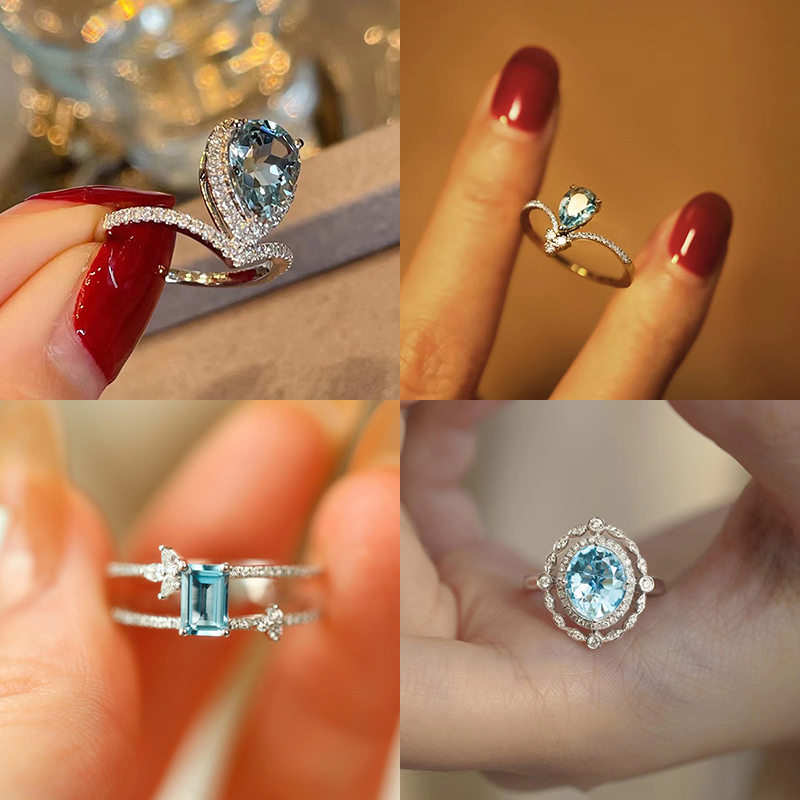 

Gemstone Ring Ceramic Star Color Diamond Fashion Personality Trend Couple Rings Designer Lovers 9 Styles for Women Silver, Golden;silver