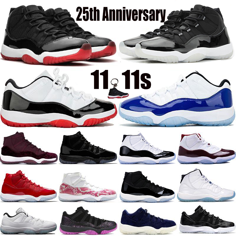 

25th Anniversary Sneakers Low Bred concord 45 mens basketball shoes 11 11s Space Jam Legend Blue women outdoor sports Trainers, 36 low pink snake skin