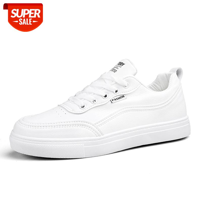

2020 Summer Men's Tenis Masculino Pu Leather White Sneakers Fashion Men Casual Shoes Comfortable Breathable Flats Shoes Man #D70j
