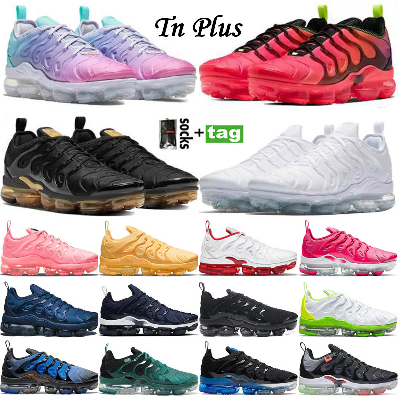 

2022 Top Quality Cushion OG Vapour Tn Plus Mens Running Shoes Black Laser Crimson Midnight Blue Bubblegum Yolk USA Pastel Men Women Sneakers Trainers Maxes Size 36-45, 12