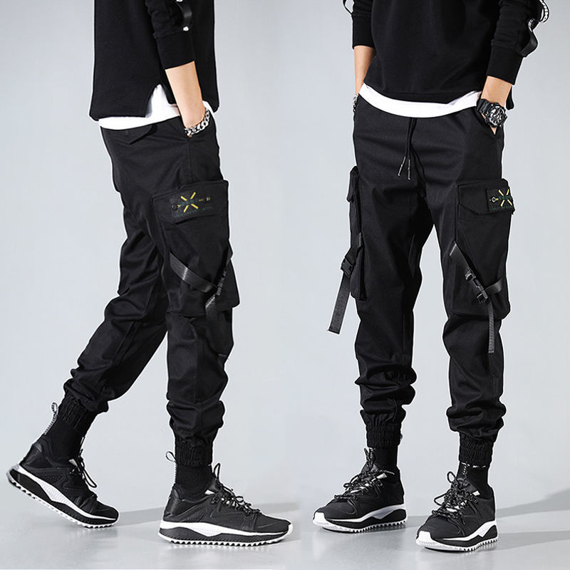 

2021 New Cargo of Men Sweatpants Loose Hip Hop Fashion Casual Man Harajuku Streetwear Male Pants Corridors Mulit Pockets 9w8c, Black