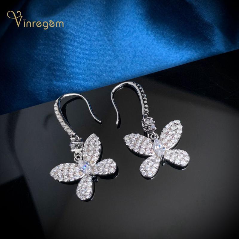 

Dangle & Chandelier Vinregem 100% 925 Sterling Silver Marquise Cut Created Moissanite Gemstone Engagement Butterfly Drop Earrings Fine Jewel