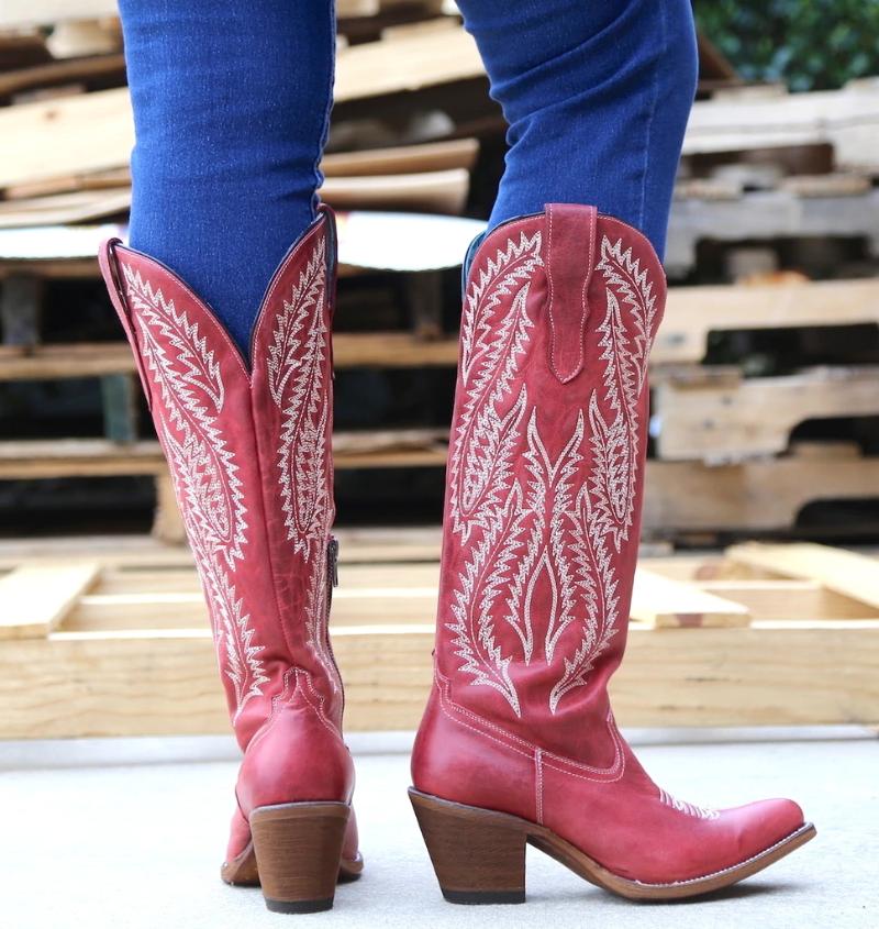 

Boots Nice Classic Embroidered Western Cowboy For Women Leather Cowgirl Low Heels Shoes Knee High Woman Ladies Boot, Color 1